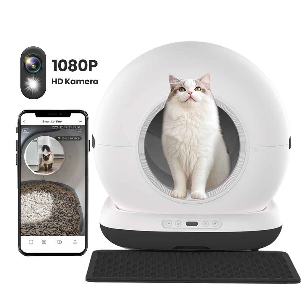 HAUSTIER CB002 Kameralı Akıllı Otomatik Kedi Tuvaleti Siyah