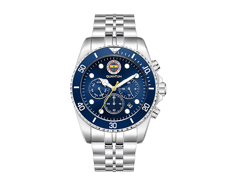 QUANTUM Fenerbahçe 25/M3 HA036UFS03 Çelik Kasa 42 mm Kol Saati Gümüş