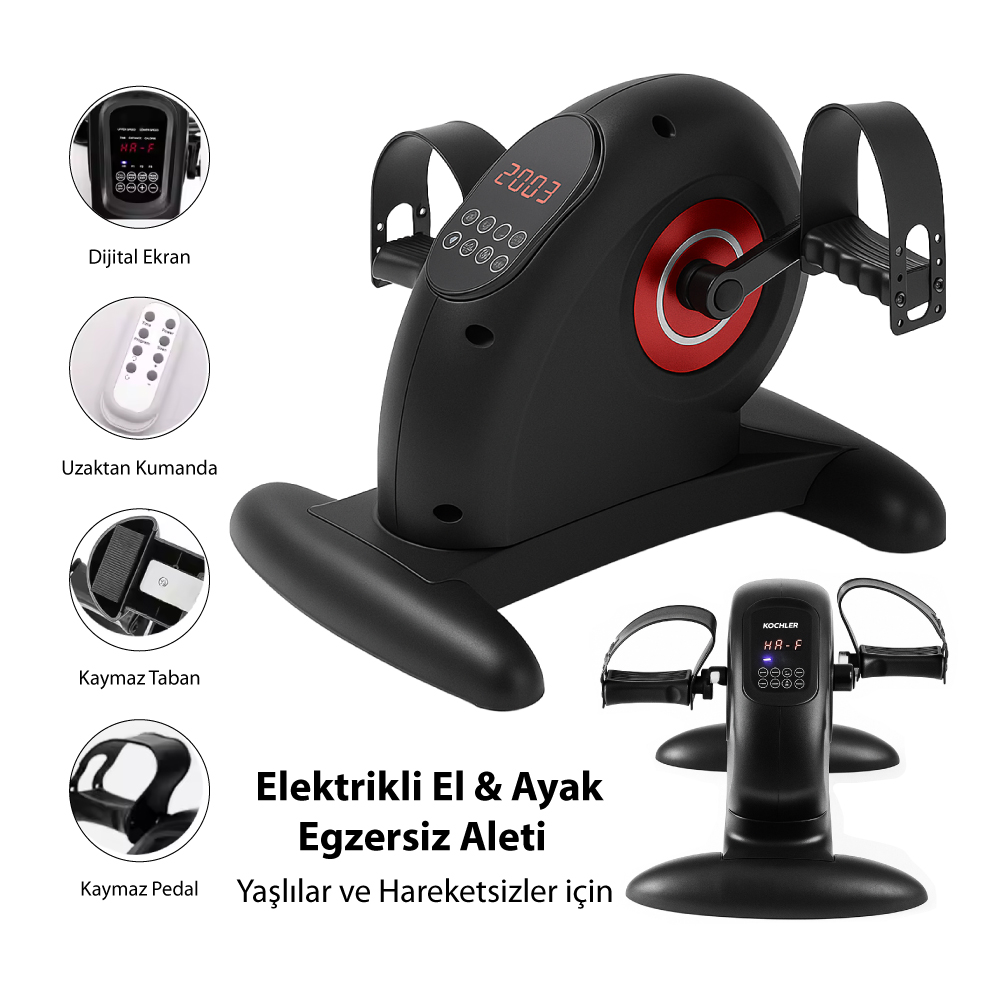 KOCHLER Mini Elektrikli Dijital Göstergeli Eliptik Kondisyon Bisikleti