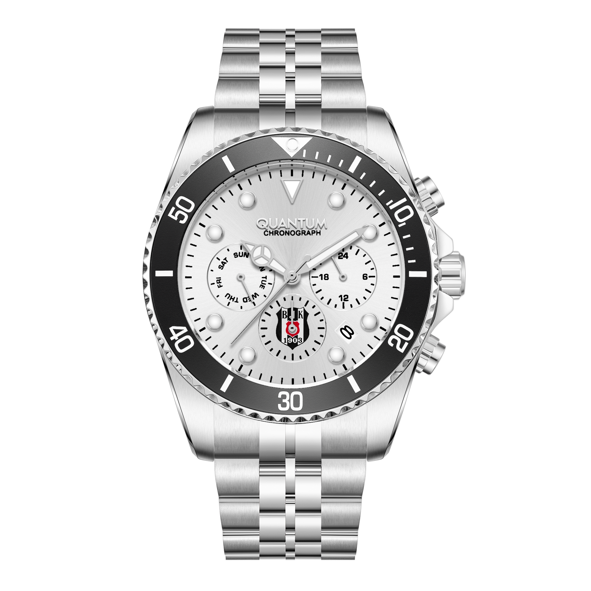 QUANTUM Beşiktaş 25/M2 GNL69E450022 Çelik Kasa Kol Saati Gümüş