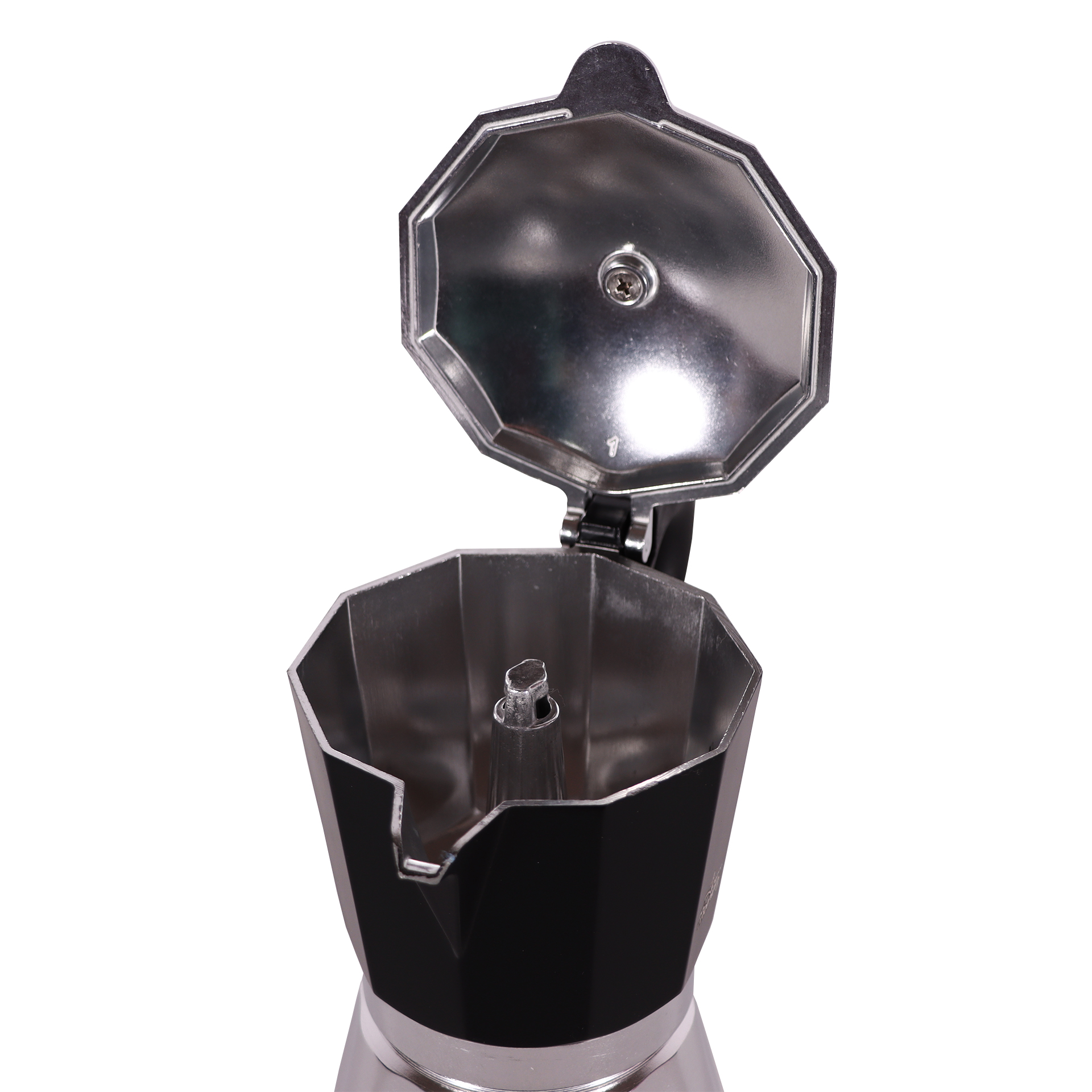 ANY MORNING HES-6 240 ml  Alüminyum Moka Pot Siyah