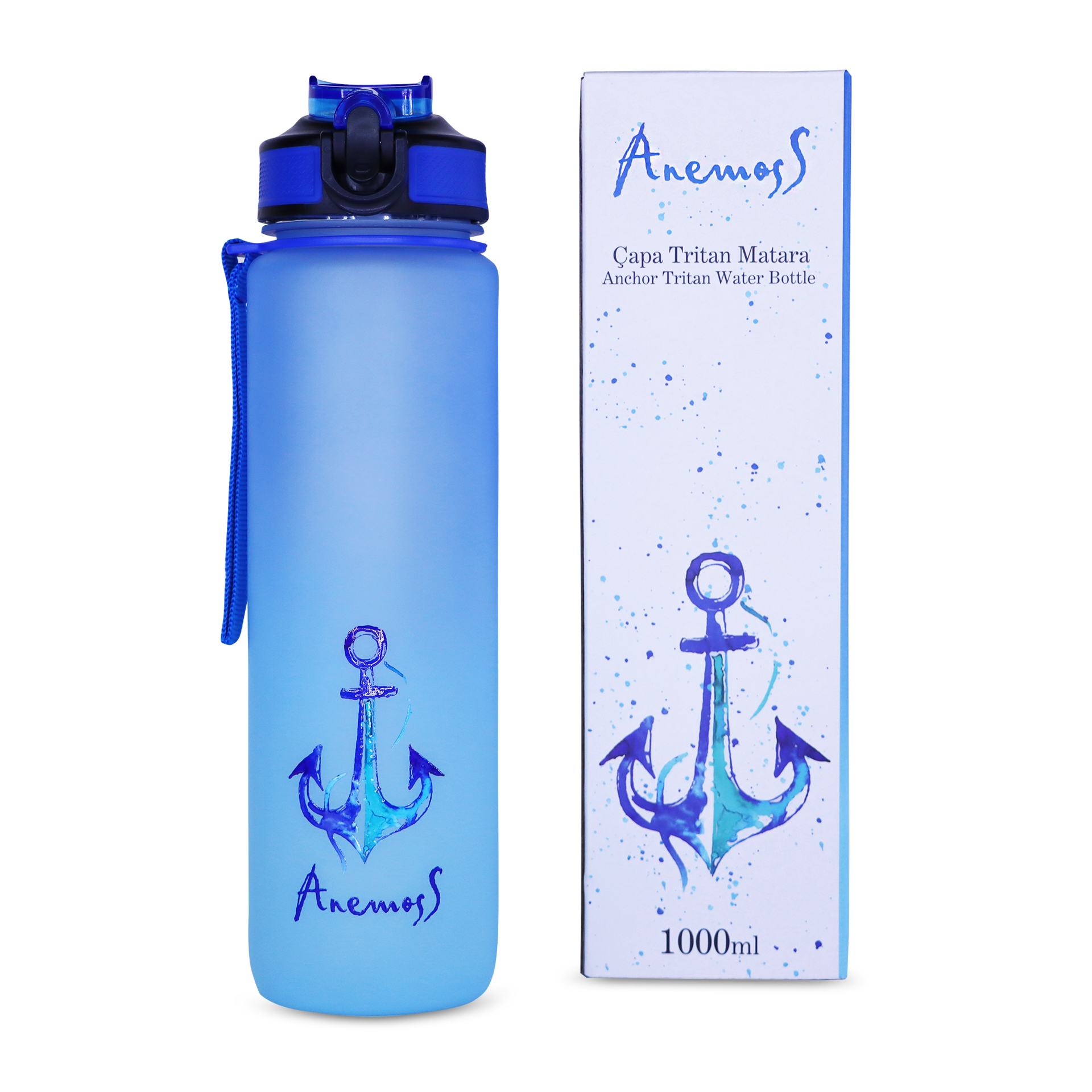 ANEMOSS Anchor 1000 ml Tritan Plastik Su Şişesi
