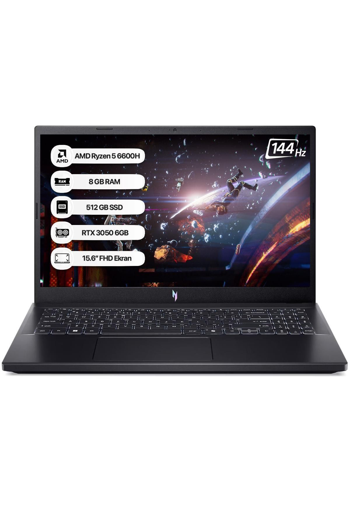 ACER Nitro V15  NH.QSHEY.005 AMD Ryzen 5 6600H 8 GB RAM 512 GB SSD 15,6 inç FreeDOS Laptop Koyu Gri
