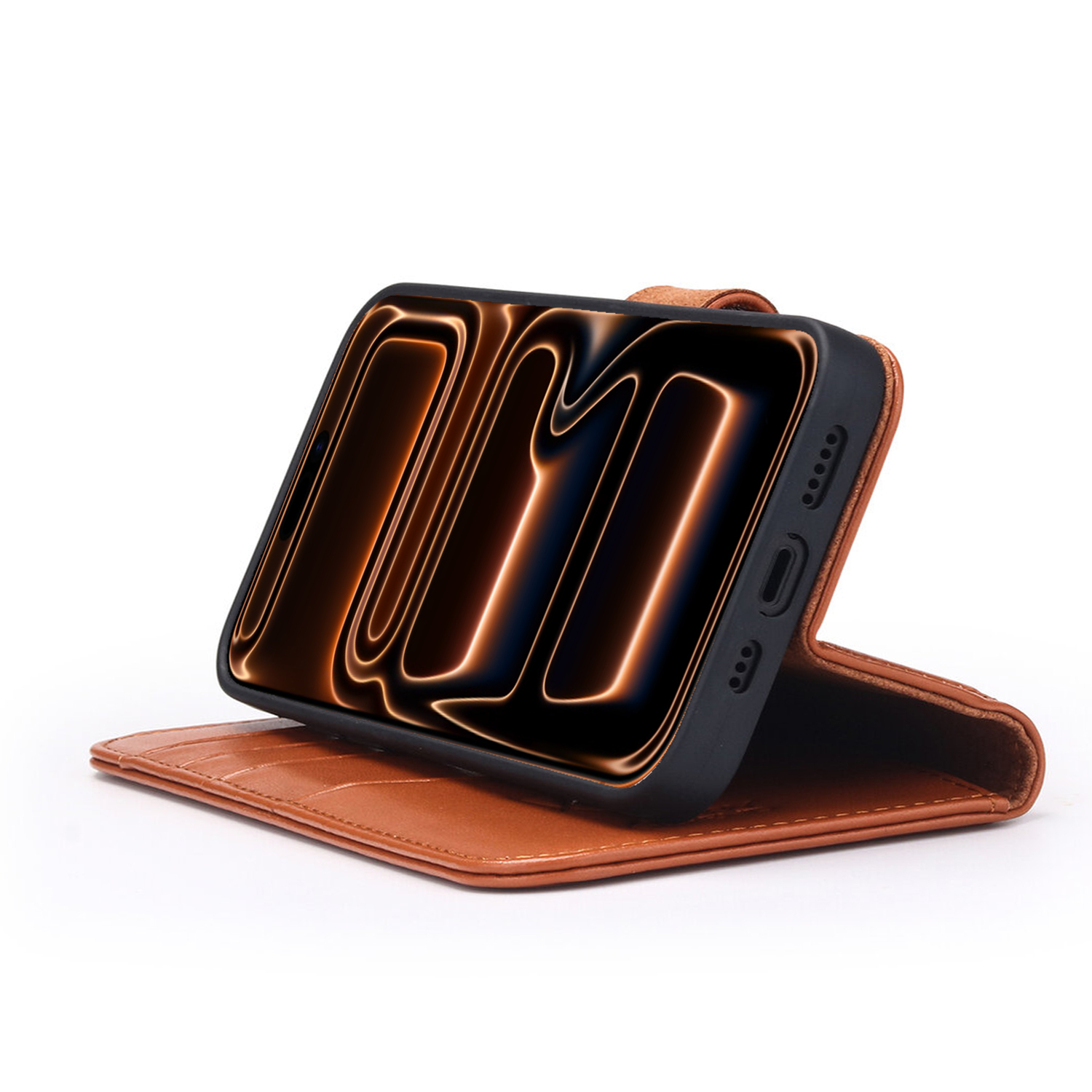 Nomad Horween Modern Folio iPhone 17 Pro Max Zwart Leer