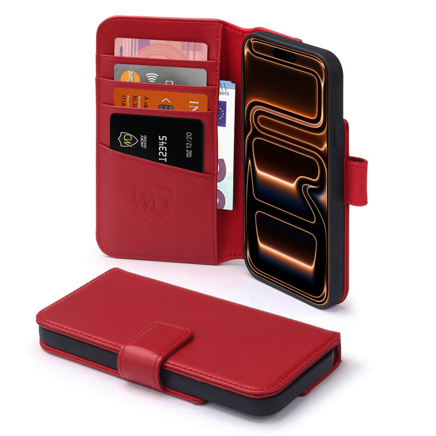 elago Portefeuille Magnétique en Cuir Compatible avec MagSafe pour iPhone 16/15/14/13/12 Séries - Type Support Réglable, Cuir Végan, Multi-Angle, Mécanisme de Pression de Carte (Noir