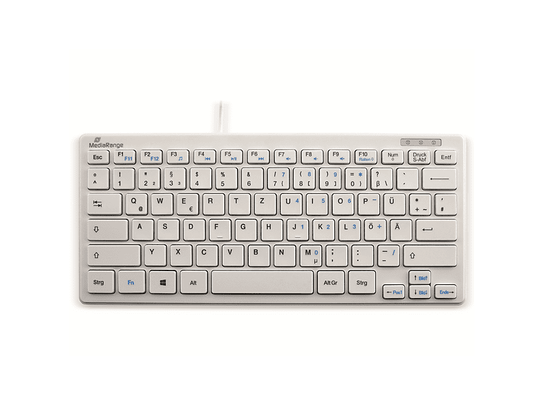 Teclado Con Cable USB Y Lector De Tarjetas - Diseño Alemán QWERTZ, Resistente A Salpicaduras Y Altura Ajustable