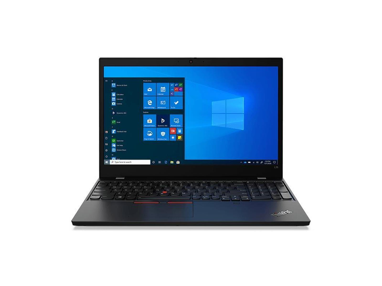 Schwarzer Laptop mit offenem Windows-Bildschirm. Tastatur sichtbar. Der Laptop befindet sich auf weißem Hintergrund.