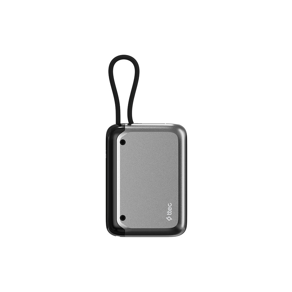 TTEC ReCharger LCD PD 30W USB-C Dahili Kablolu 10000 mAh Taşınabilir Şarj Aleti Uzay Gri