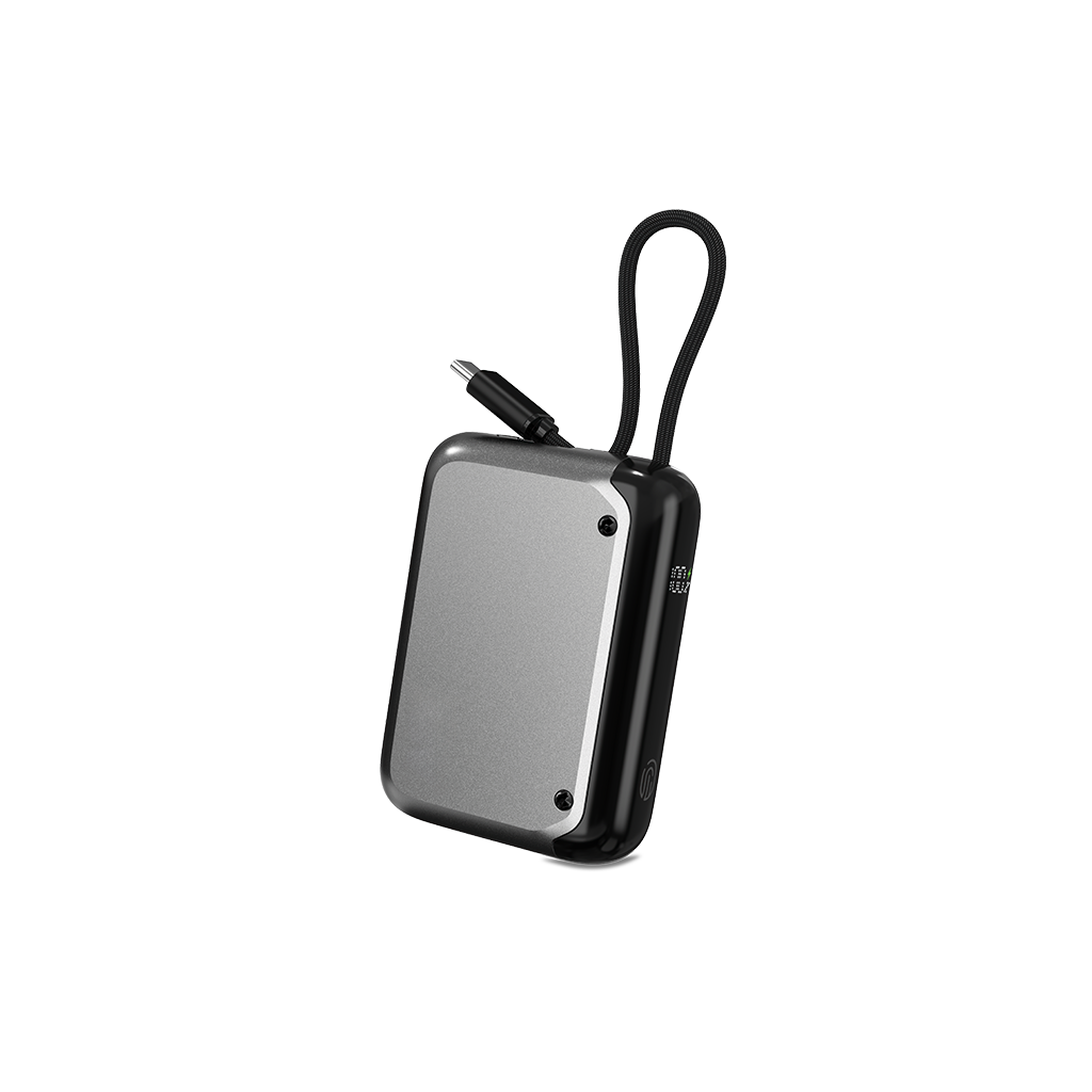 TTEC ReCharger LCD PD 30W USB-C Dahili Kablolu 10000 mAh Taşınabilir Şarj Aleti Uzay Gri