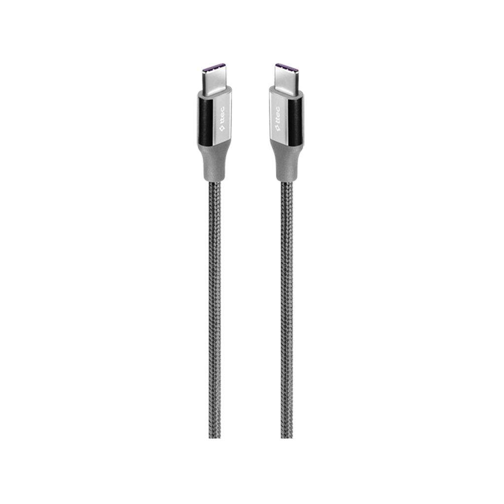 TTEC AlumiCable USB-C - USB-C 300 CM 60W PD/QC Hızlı Şarj Data Kablo Uzay Gri