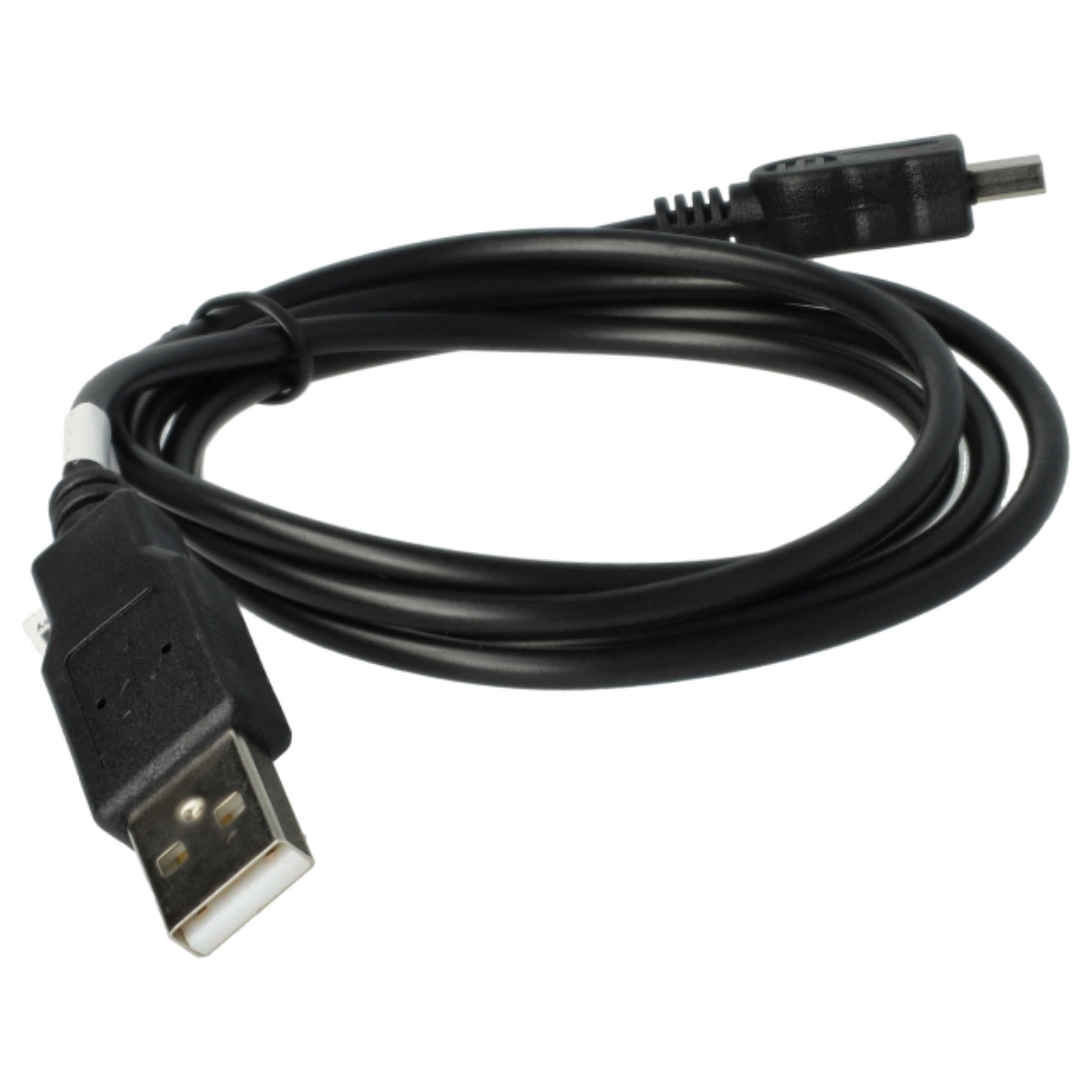 Ein schwarzes USB-Kabel mit zwei verschiedenen Anschlüssen. Einer ist USB A, der andere Micro-USB. Das Kabel ist aufgerollt.
