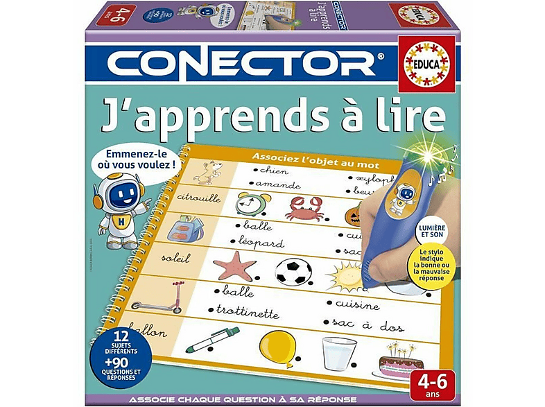 Educa Conector Quiz Gioco Educativo 3+ Anni, 90 Domande 12 Temi, Penna Con Luci E Suoni, Formato Libro - 5