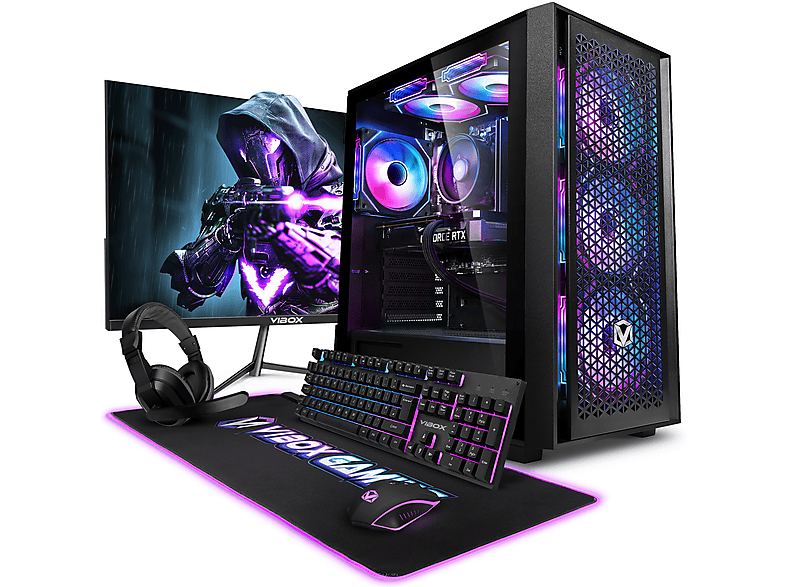VIBOX V-8, Gaming PC mit AMD Ryzen™ 5 6 Prozessor, 16 GB RAM, 1 TB SSD, NVIDIA GeForce RTX™ 3050, Windows 11 Home