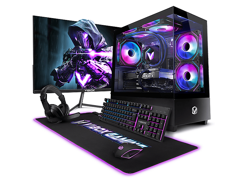 VIBOX IV-542, Gaming PC mit AMD Ryzen™ 7 8 Prozessor, 16 GB RAM, 500 GB SSD, NVIDIA GeForce RTX™ 3050, Windows 11 Home