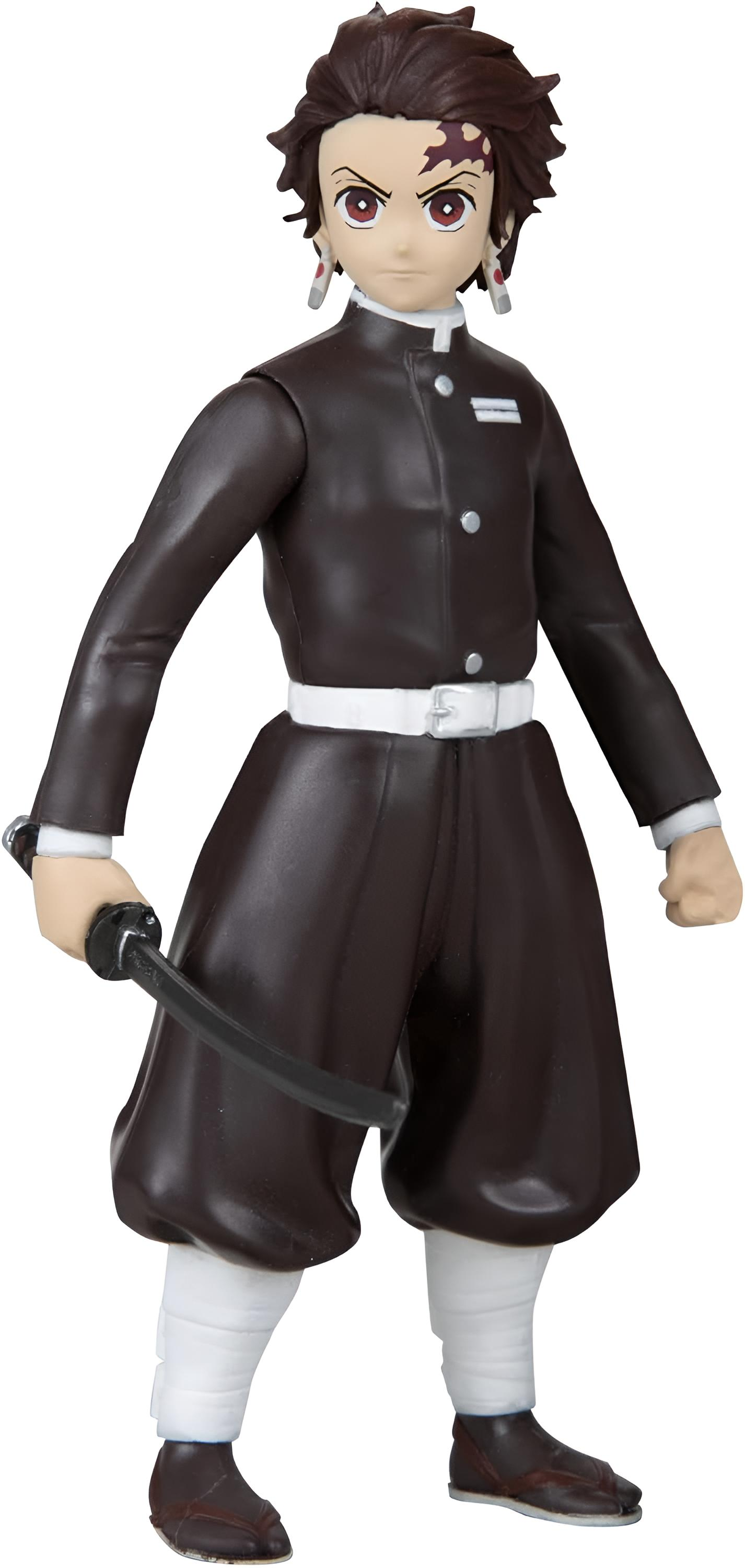 Eine Figur eines Charakters in dunkler brauner Uniform. Er hält ein Katana, hat dunkles Haar, rote Augen und eine Narbe auf der Stirn.