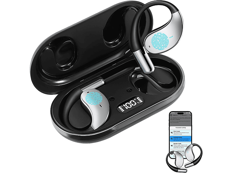 MSOVAEU Übersetzungskopfhörer mit KI Q39, In-ear Bluetooth earphones white