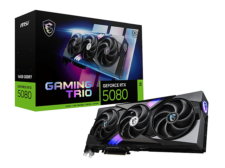 MSI GeForce RTX 5080 16G GAMING TRIO OC (NVIDIA, Grafikkarte)