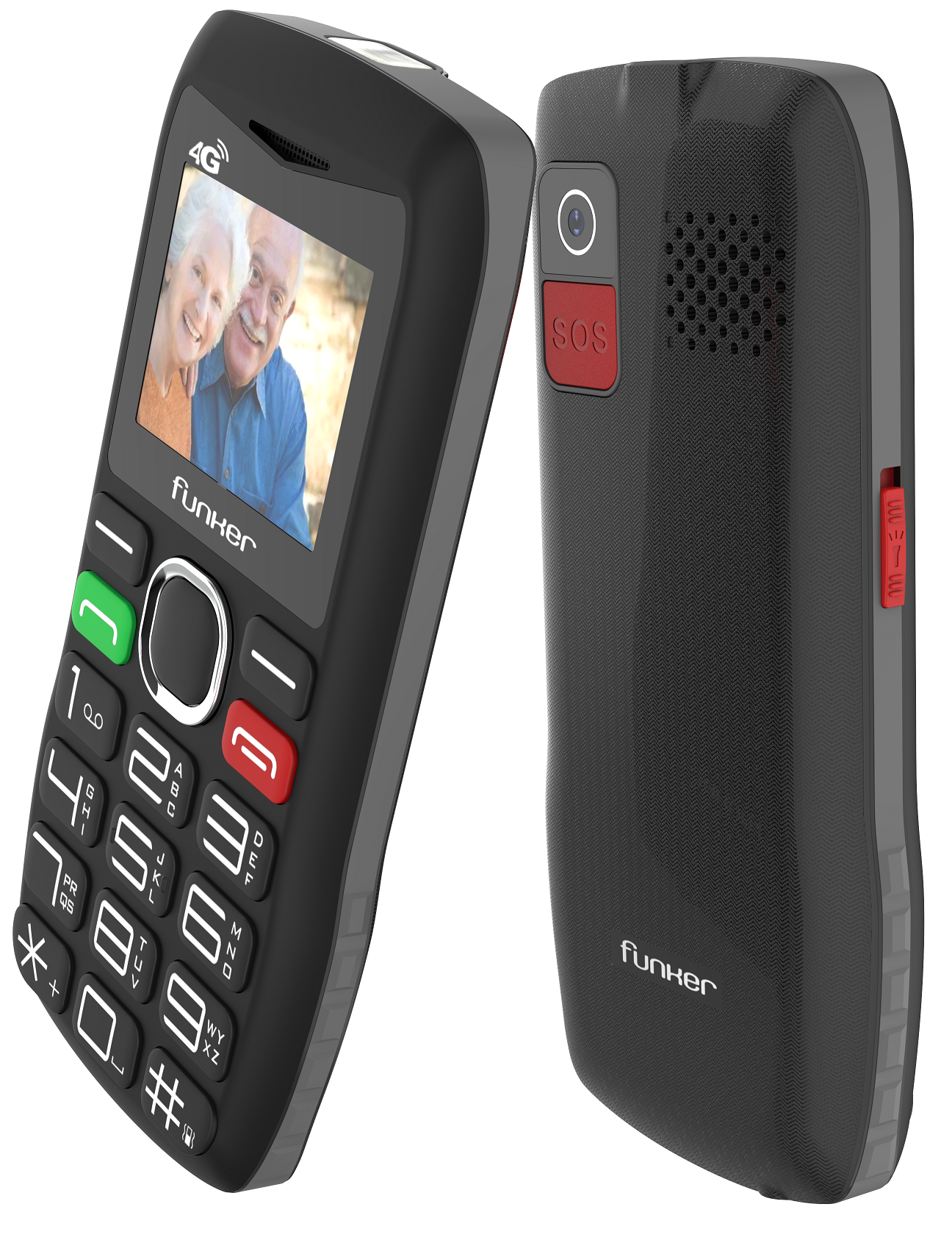 Funker C140 Classic 4G mobiele telefoon voor ouderen met SOS