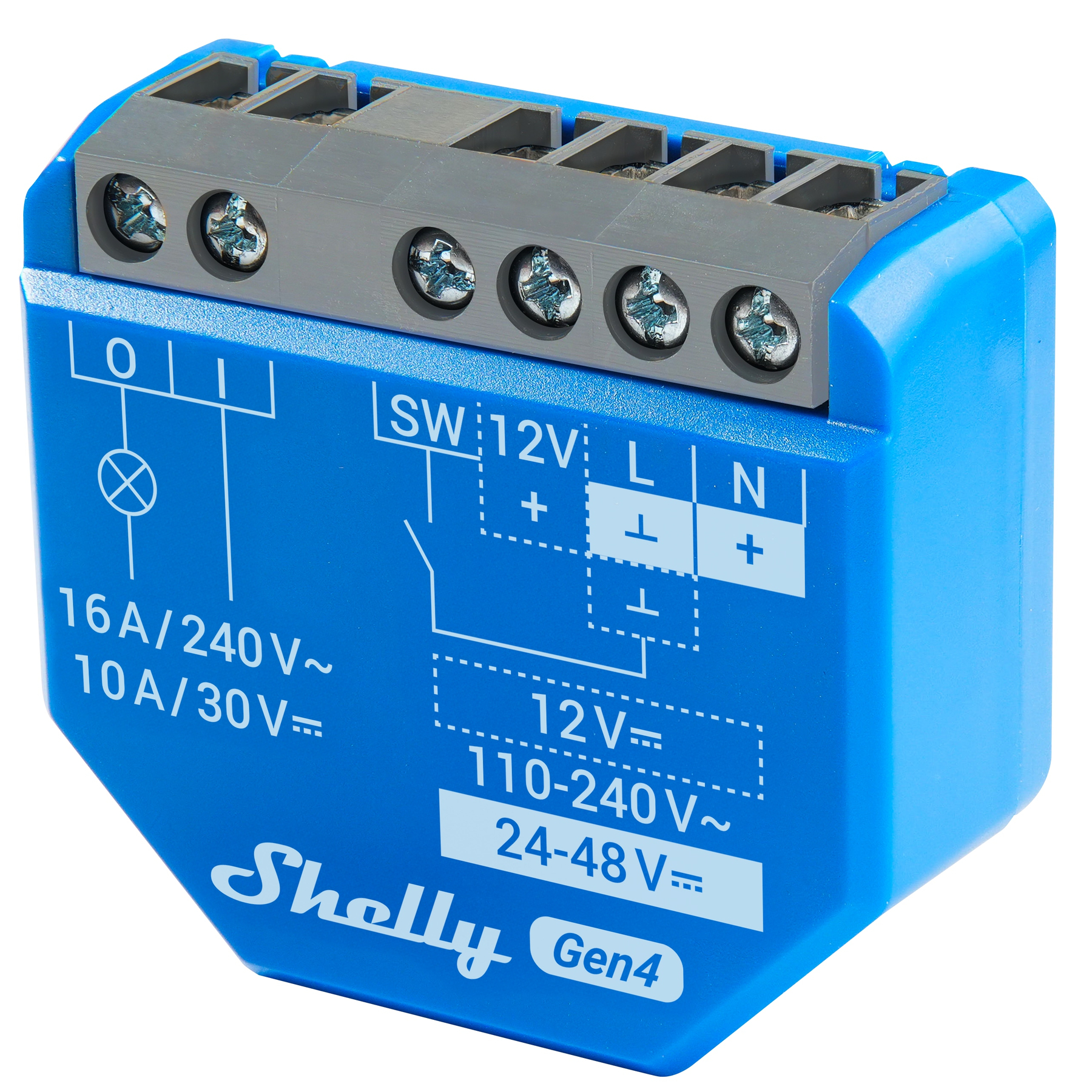 SHELLY Relais 1 Mini Gen4, 8 A, WLAN, Bluetooth, blau, 3 Stück