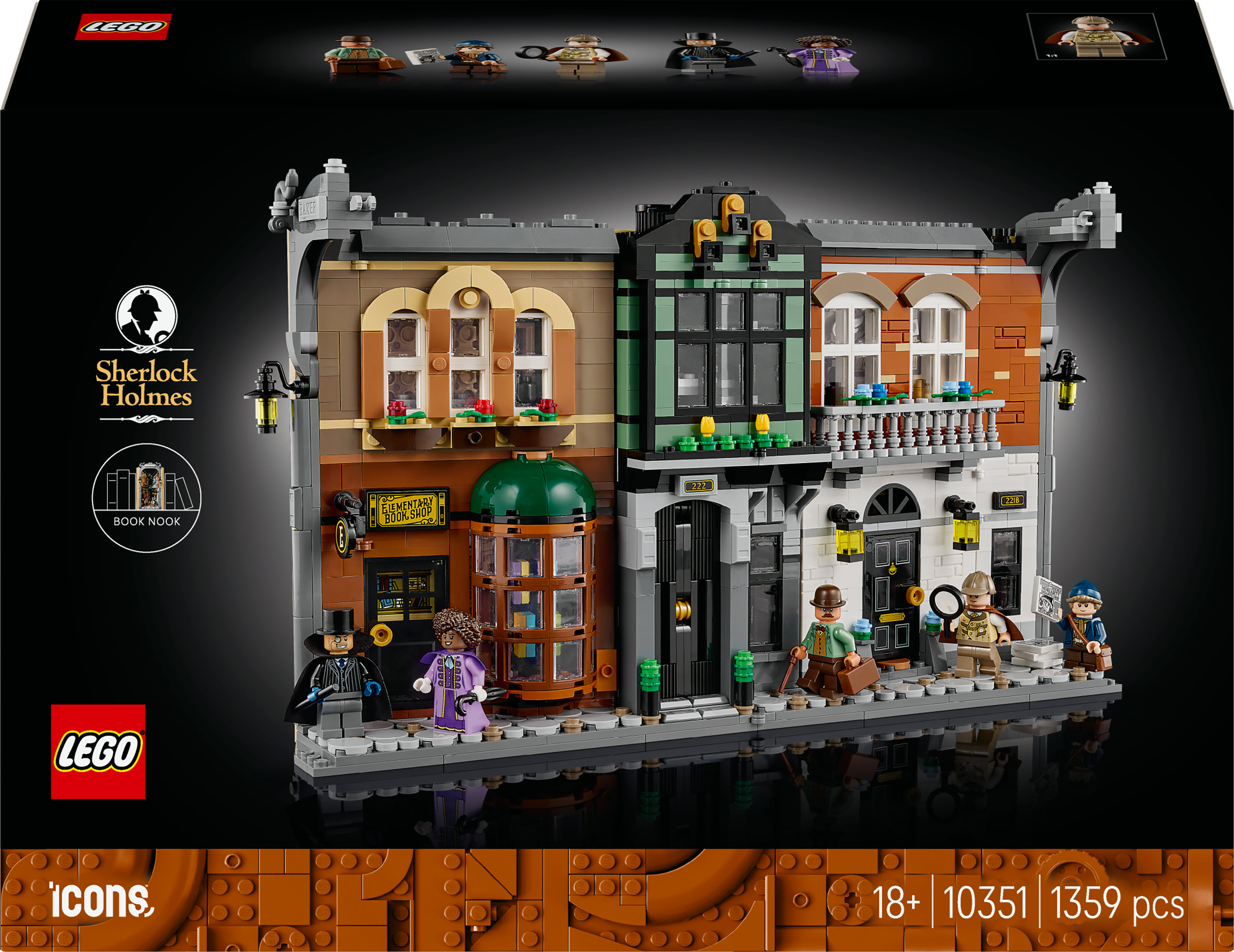 LEGO Icons Sherlock Holmes: Kitaplık Dekoru 10351
