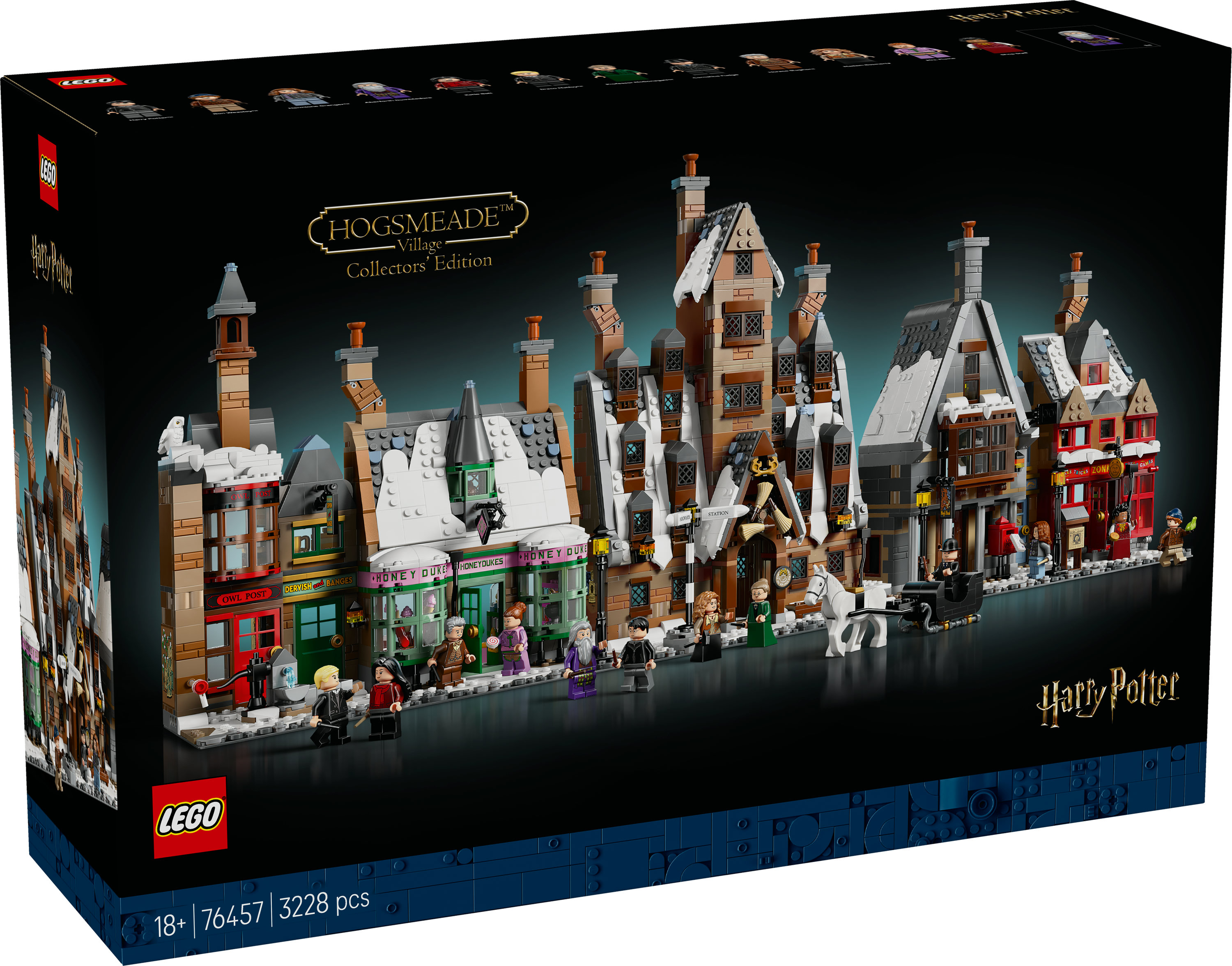 Pudełko LEGO Harry Potter Hogsmeade Village Collectors' Edition. Szczegółowy model z budynkami i minifigurkami.