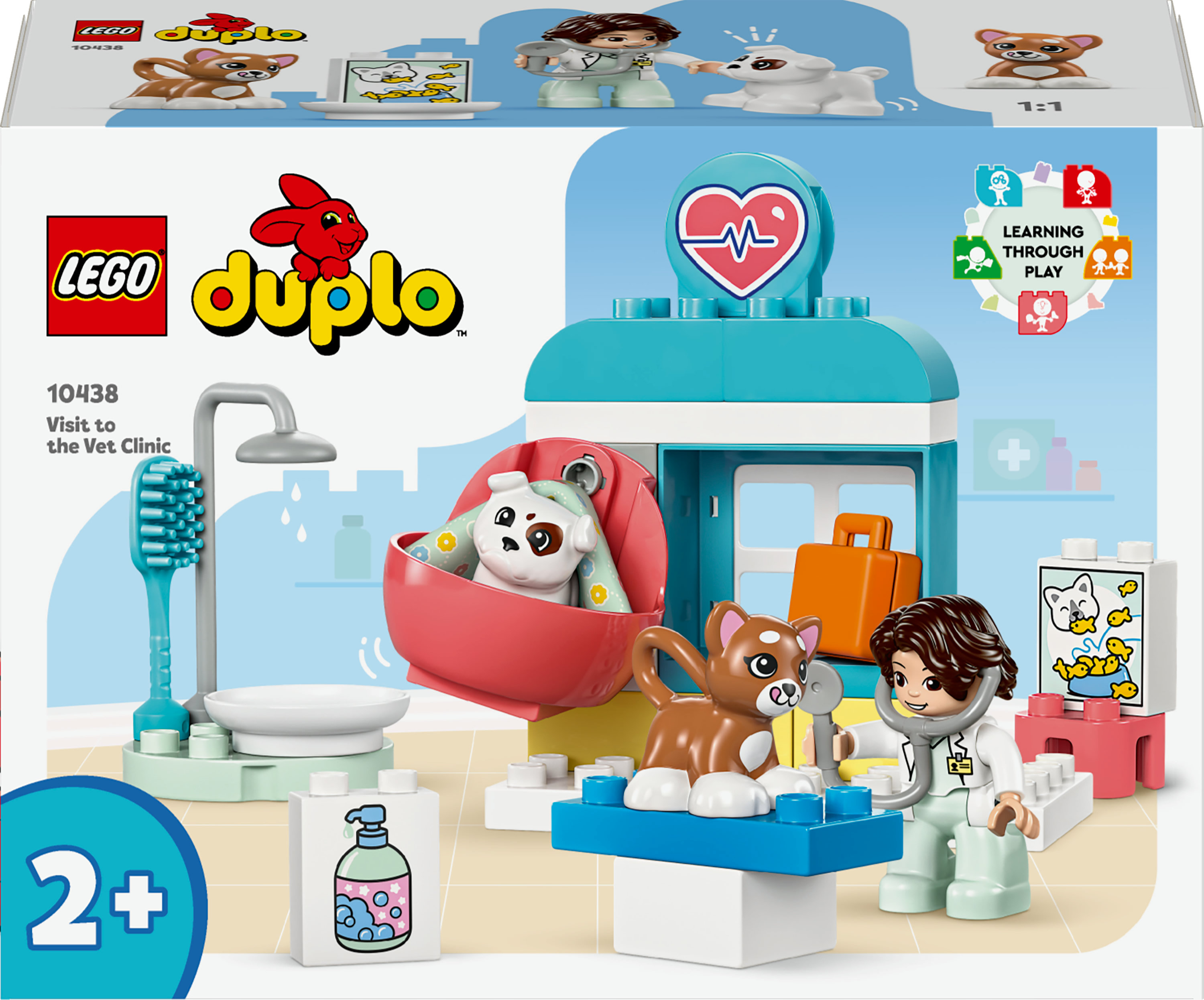 Lego Duplo dierenkliniek scène. Inclusief dierenarts, dieren en bouwstenen.