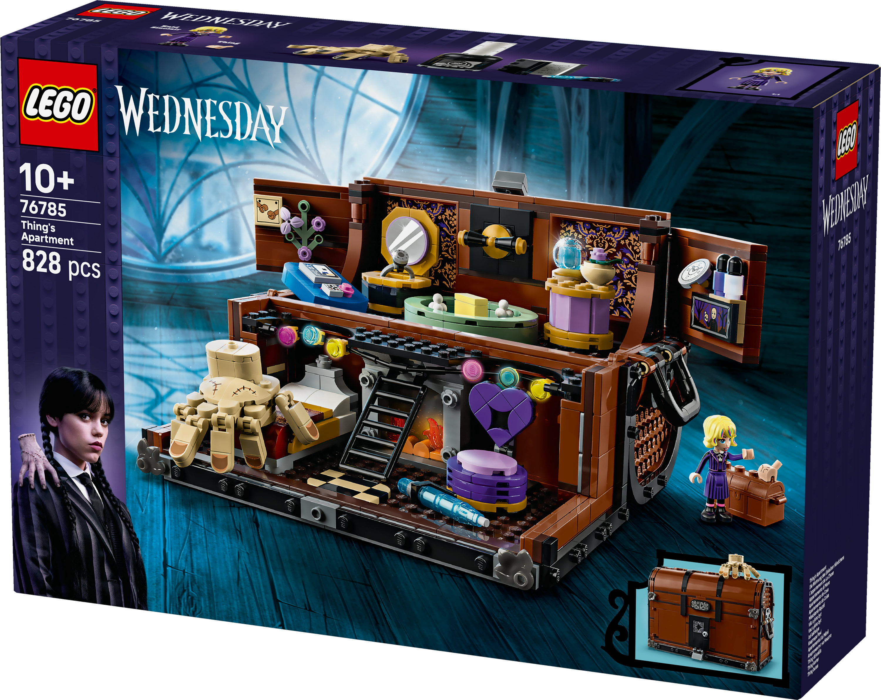 Pudełko zestawu LEGO z Apartamentem Thing, z modelem z kilkoma pokojami i minifigurkami.