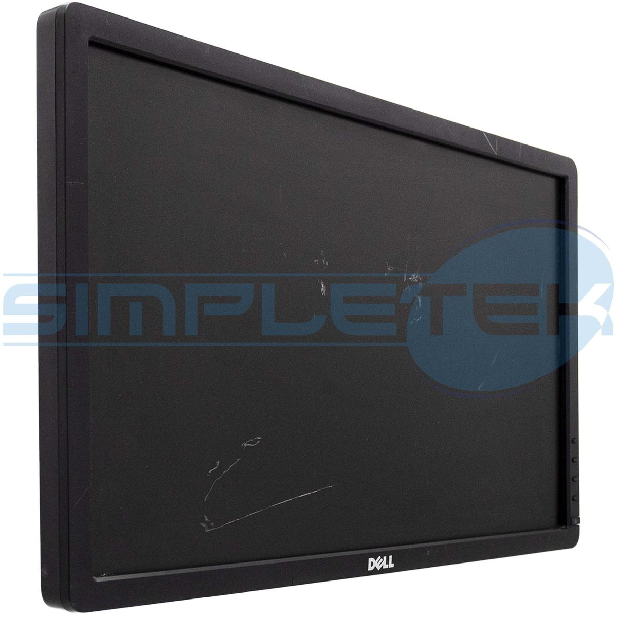 Un monitor Dell nero con graffi. Il logo 'SIMPLE TEK' è parzialmente visibile. Lo schermo è rettangolare con una cornice nera.