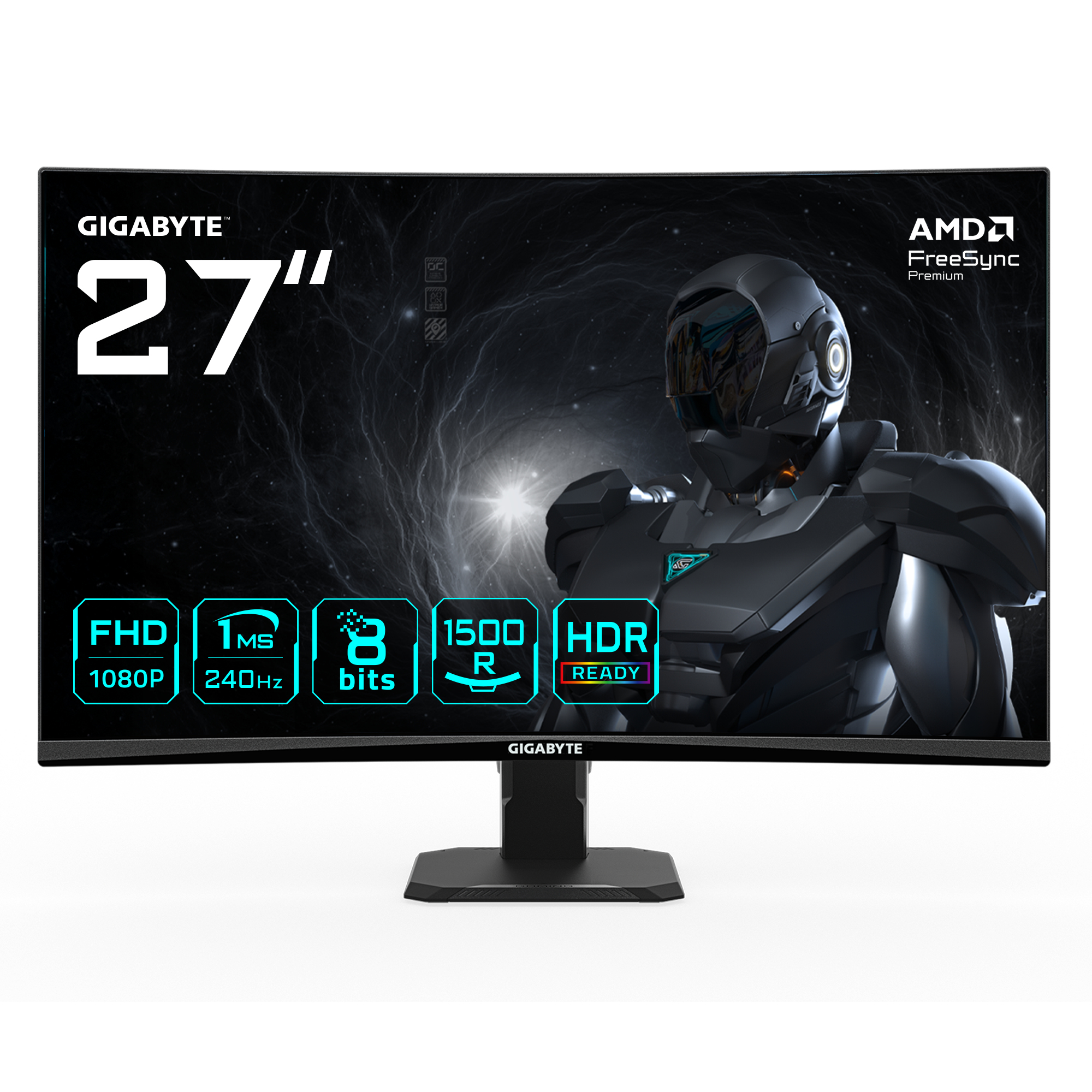GIGABYTE GS27FC2 HDMI DisplayPort Adaptive-Sync VA Kavisli 27 inç Full-HD 1 ms 240 Hz Gaming Monitör Siyah