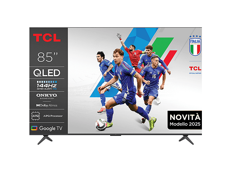 TV 85 Pollici Smart 4K QLED – Google TV, Dolby Atmos, HDR10+, HDMI 2.1, Classe Energetica F, Modello 2025