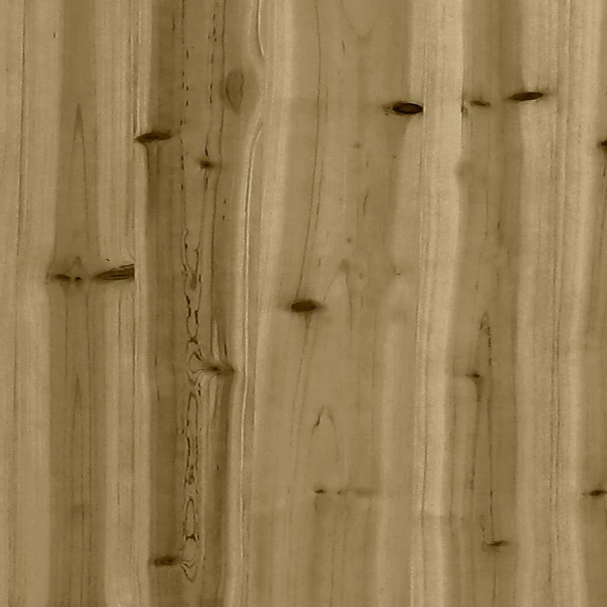 Vertikale Holzverkleidung. Das Holz ist hellbraun mit sichtbarer Maserung und Astlöchern. Es scheint eine Nahaufnahme zu sein.
