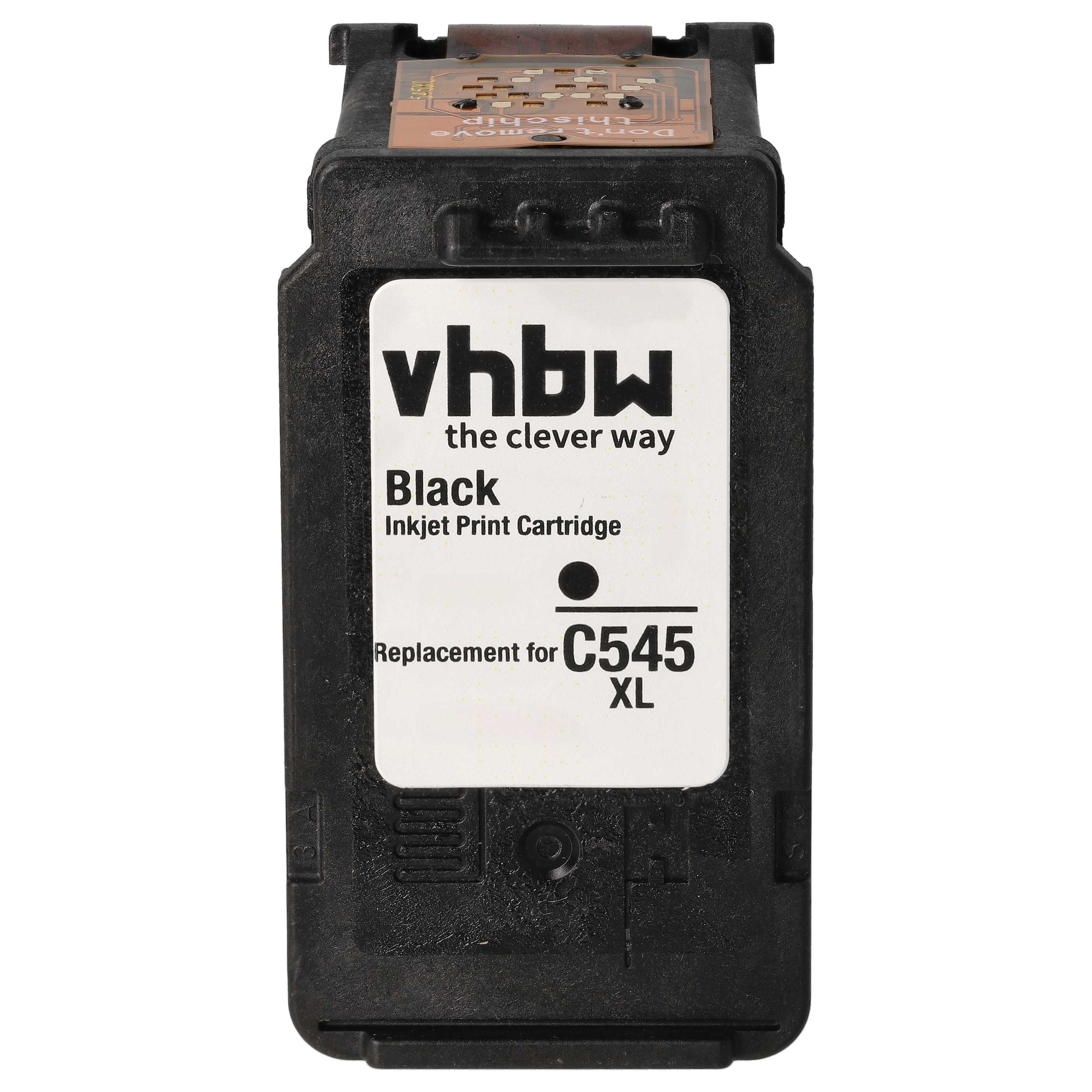 Schwarze Tintenpatrone mit Aufschrift 'vhbw the clever way Black Inkjet Print Cartridge' und 'Replacement for C545 XL'.