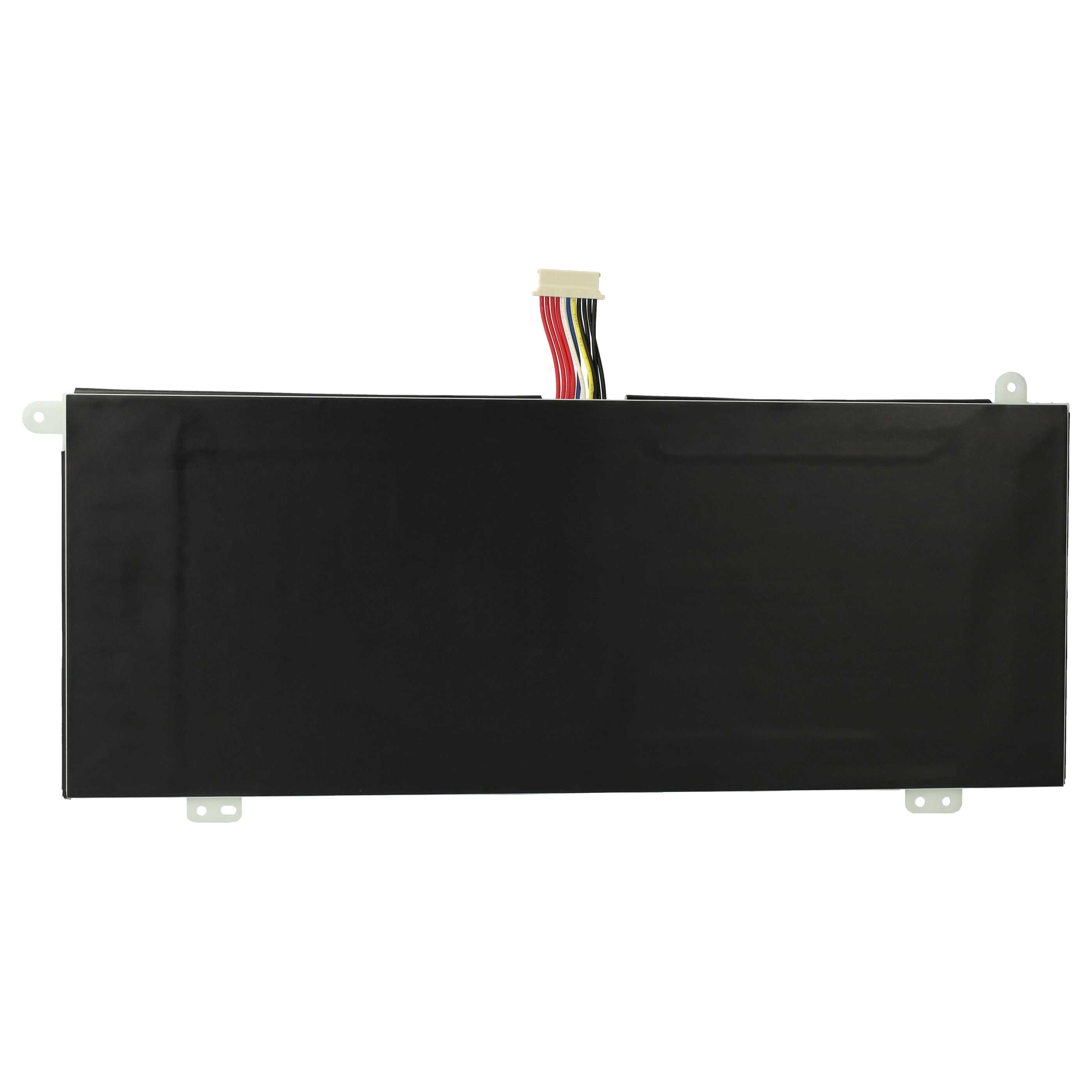 Ein schwarzes rechteckiges elektronisches Bauteil mit einem mehrfarbigen Kabelanschluss auf weißem Hintergrund.