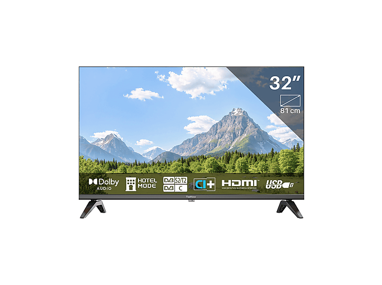 TEEVIEW TV32QHA LED TV (Flat, 32 Zoll / 81 cm, HD-ready)
