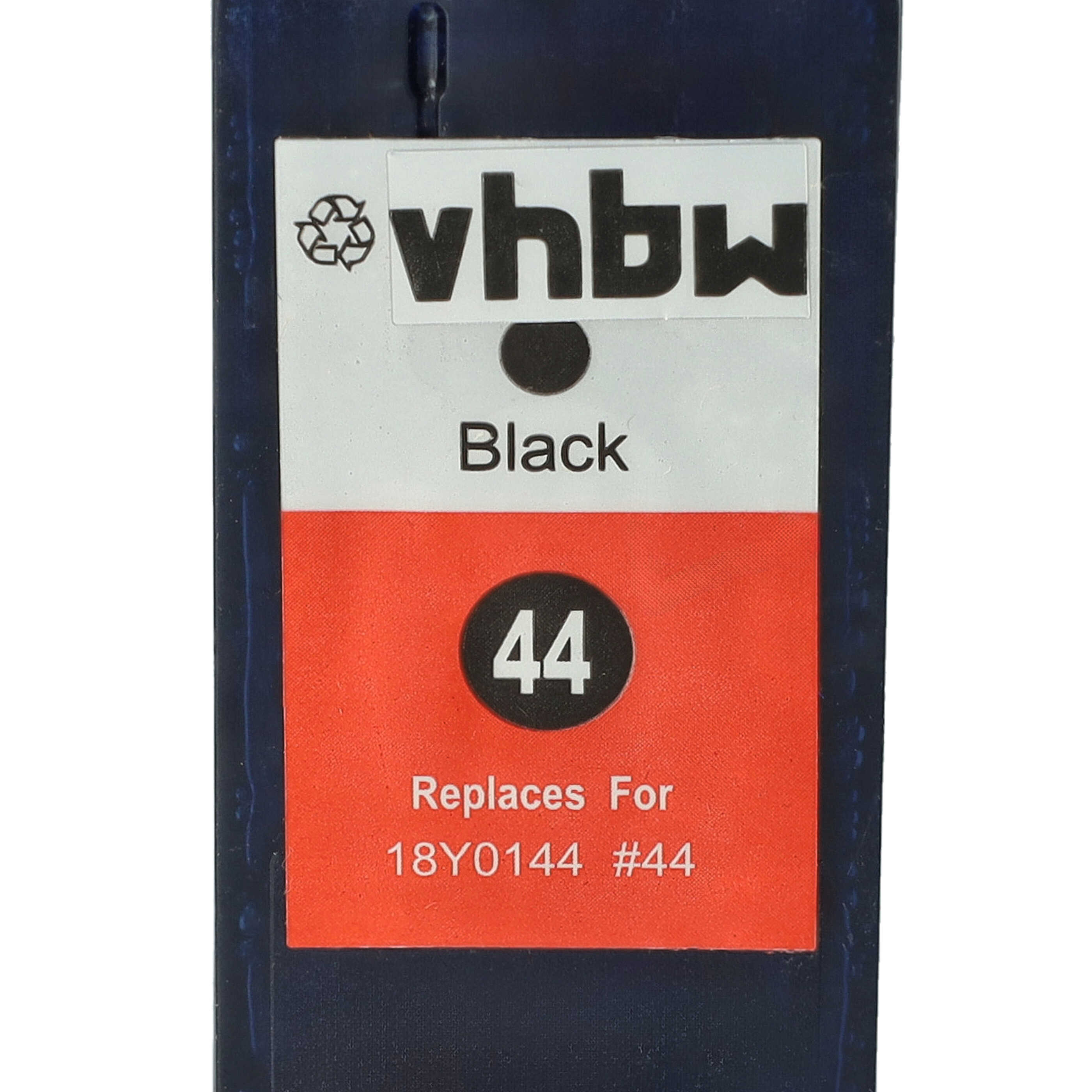 Ein Produktetikett mit 'vhbw'-Logo, 'Black' und '44'. Rote und weiße Abschnitte. Dunkelblauer Rand.