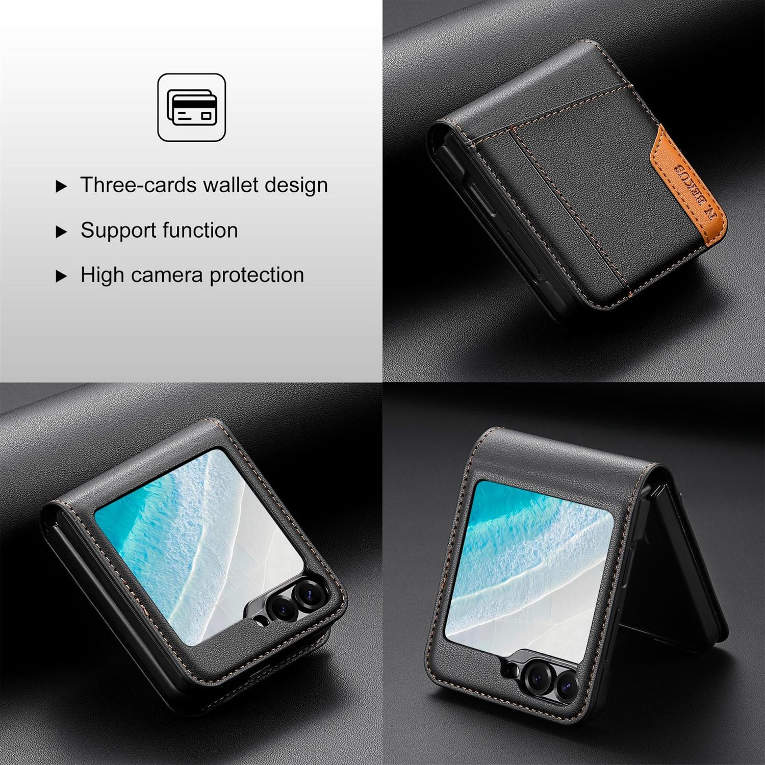 WIGENTO Magnetische Leder Flip Anti RFID Tasche, Bookcover, Samsung, Galaxy  Z Flip7 FE / Flip6, Schwarz | SATURN