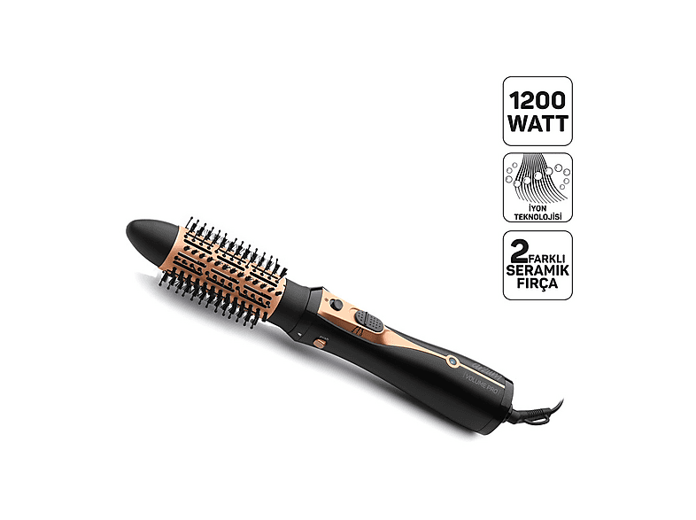 ARZUM AR5063 Volume Pro Hava Üflemeli Saç Şekillendirme Seti Siyah