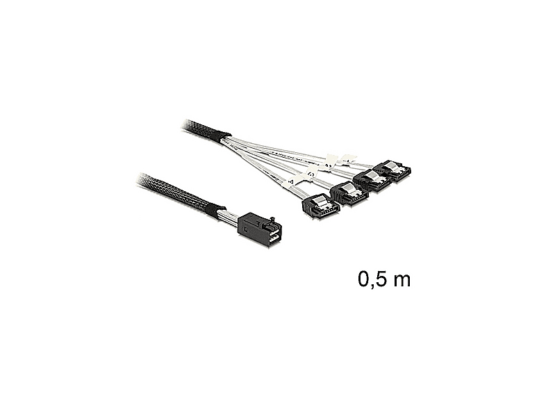 DELOCK 83392 CABLE SAS SFF-8643 | 4XSATA 50CM Serial Attached SCSI (SAS ...