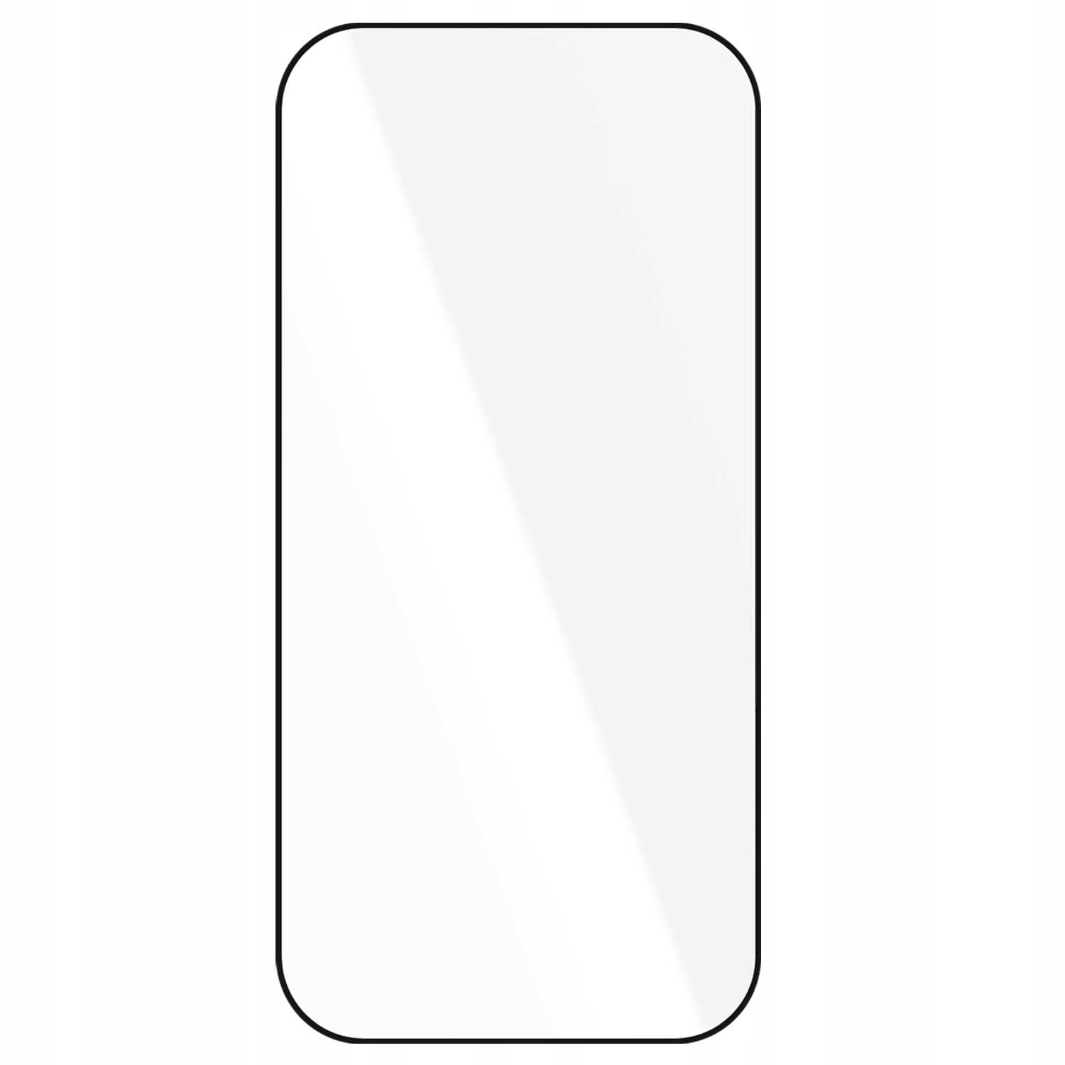 Prostokątna, przezroczysta osłona ekranu z zaokrąglonymi rogami i czarną obwódką na białym tle.