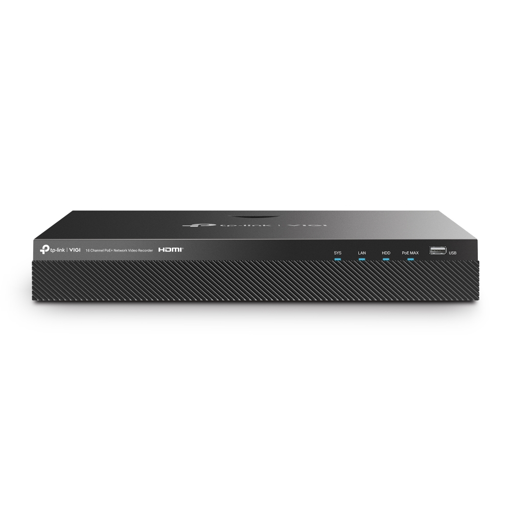 TP-LINK 16 Kanal VIGI NVR2016H-16P 4K PoE NVR Kayıt Cihazı Siyah