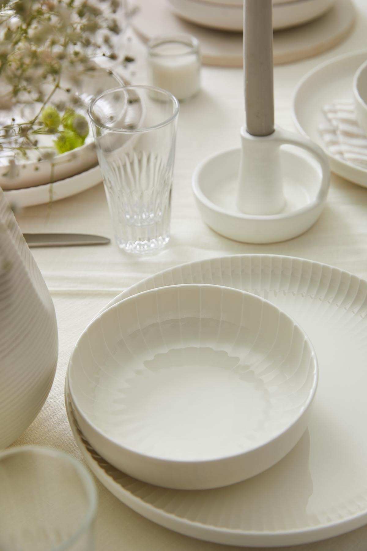 KUTAHYA PORSELEN Bone Crest 18 Parça 6 Kişilik Yemek Takımı