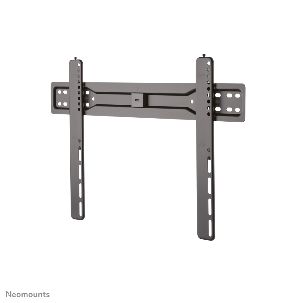 A dark gray TV wall mount against a white background. It has several holes and slots for mounting and adjustment.
