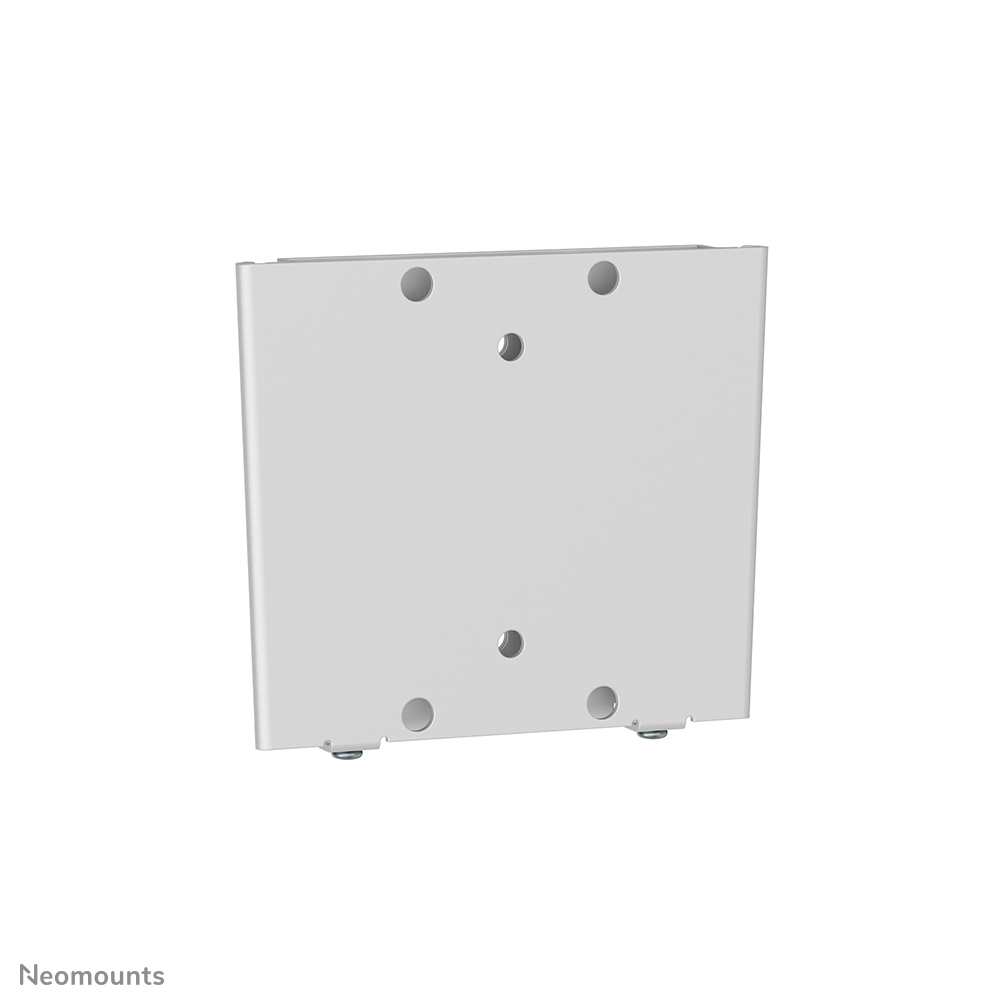 Een zilverkleurige rechthoekige metalen plaat met meerdere gaten, waarschijnlijk voor montage. De achtergrond is effen wit.