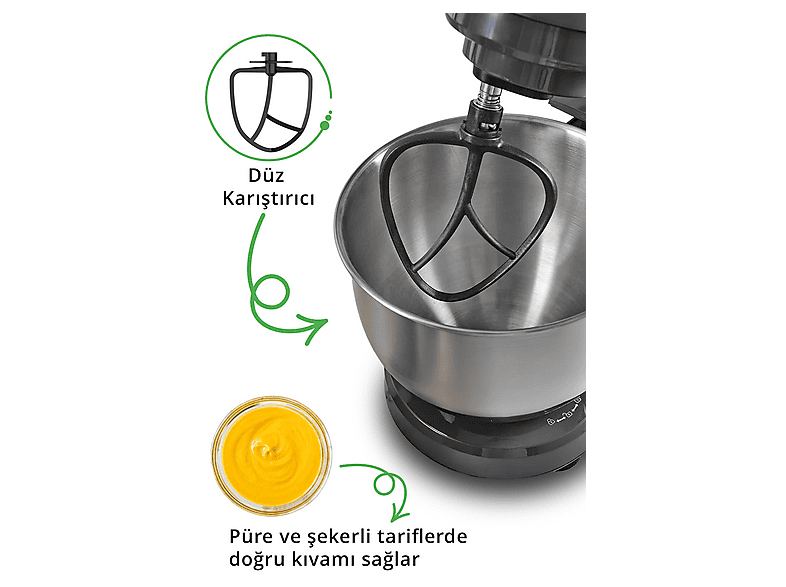 KIWI KMX-3638 5.3 L 8 Hız Kademeli 1300 W Mutfak Şefi Siyah Fiyat