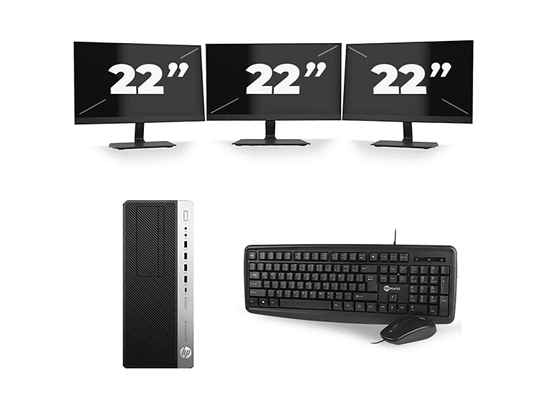 HP EliteDesk 800 G3 - 22 inch - 8 GB - Core™ Onboard Graphics