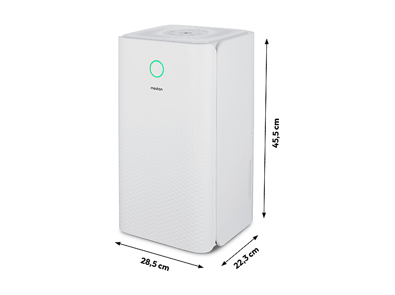 MEDION dehumidifier (electric, 2 litre water tank, up to 15 m², 3 modes, 2 energy levels, timer, 38db silent, MD12047