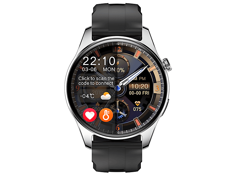 MANIKE Lunar Discovery Pro Smartwatch stainless steel Silikon, 140 - 210 mm, Schwarz