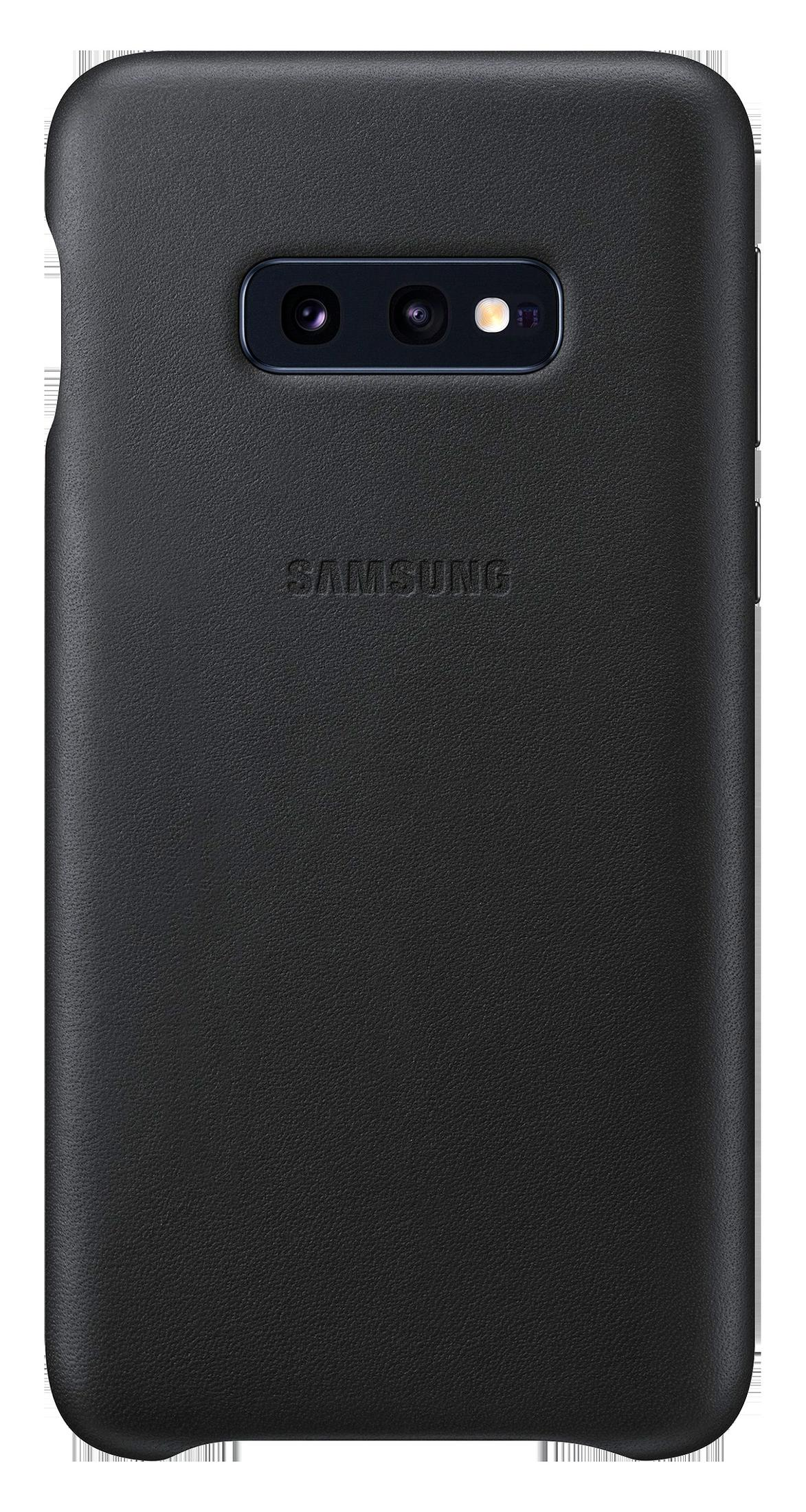 Una funda negra para teléfono Samsung con tres lentes de cámara y el logotipo Samsung en relieve.