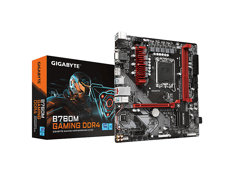 GIGABYTE B760M GAMING DDR4 Motherboard - Unterstützt Intel Core 14. Generation Mainboard Braun