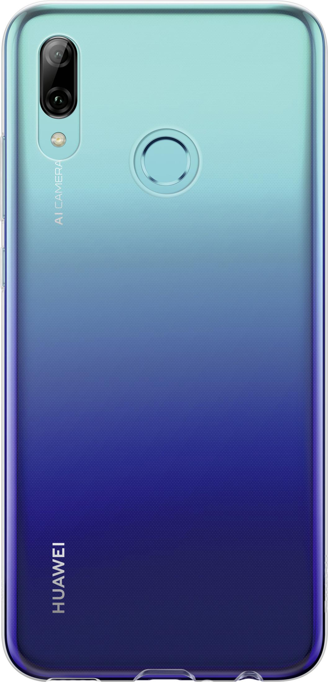 Ein Smartphone mit blauem Farbverlauf auf der Rückseite. Es hat eine Kamera und das 'HUAWEI'-Logo. Das Telefon hat einen Fingerabdrucksensor.